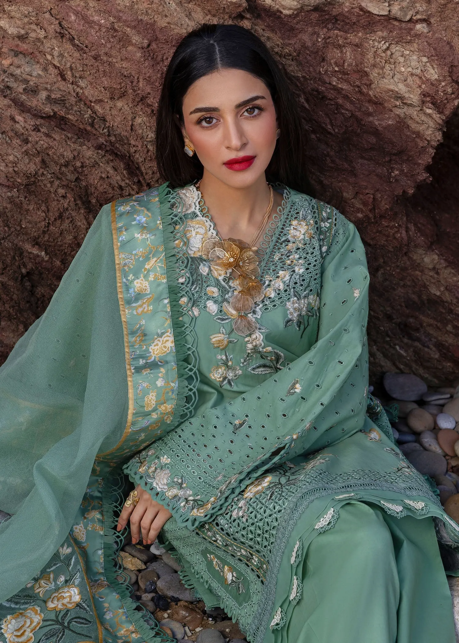 Sage green lawn suit