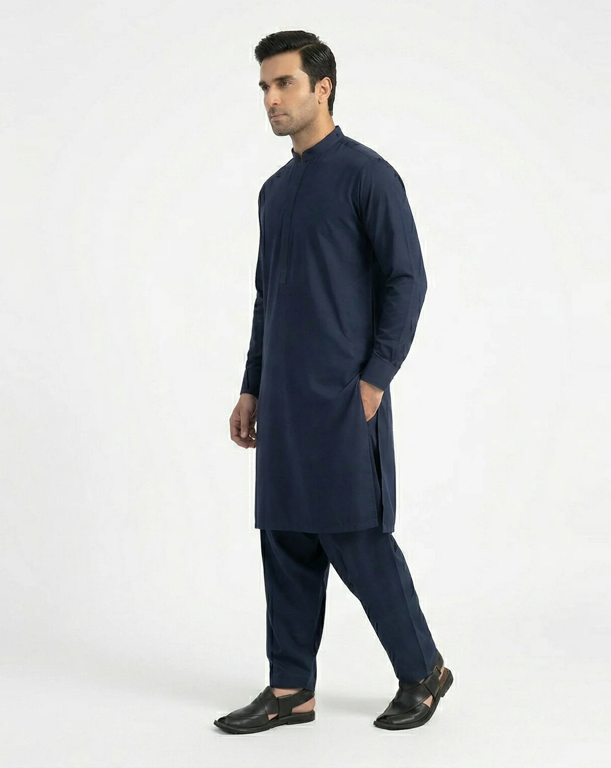 Blue shalwar kameez cotton