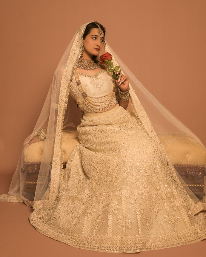white bridal lehenga