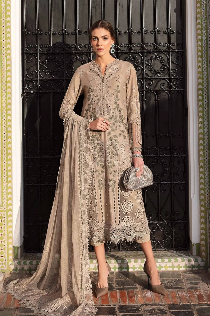 Luxury Taupe Embroidered Lawn Suit with Statement Dupatta 3.webp