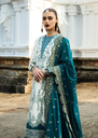Teal & Ivory Embroidered Lawn Designer Dress with Chiffon Dupatta 3.webp