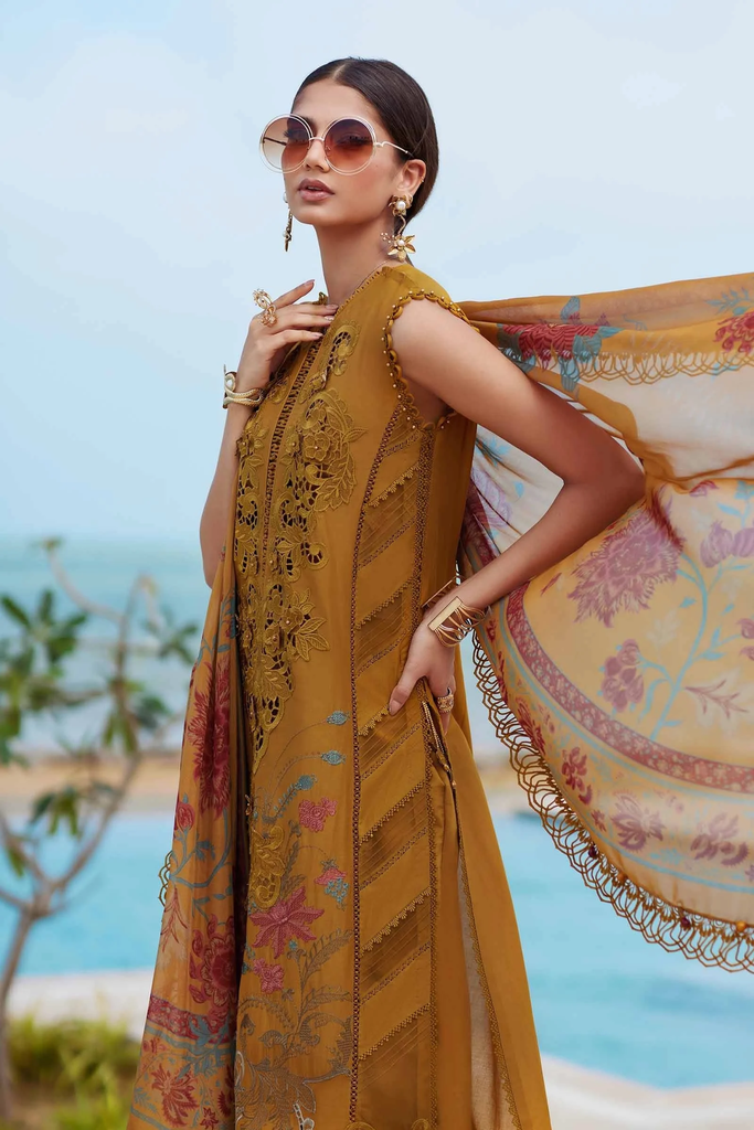 Mustard Gold Embroidered Lawn Suit 2.webp