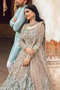 Beige & Emerald Green Embroidered Bridal Gown with Flared Skirt and Dupatta – Luxury Designer Wedding Dress 3.webp