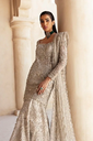 Champagne Gold Embroidered Gharara Set with Dupatta – Luxury Designer Party Wear 2.webp