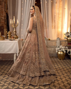 Champagne Gold Embroidered Bridal Gown with Flared Skirt & Dupatta – Luxury Designer Wedding Dress 2.webp