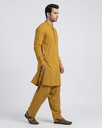 Mustard Gold Shalwar Kameez | Mustard Gold 100% Cotton Shalwar Kameez for Men – Band Collar Traditional 2.webp