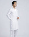 White Shalwar Kameez | Classic White 100% Cotton Shalwar Kameez for Men – Spread Collar Formal 2.webp