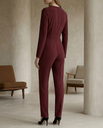 Burgundy Keyhole Jumpsuit | Burgundy Keyhole Neckline Jumpsuit for Women – Long Sleeve Belted Formal One-Piece 2.webp