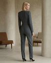 Charcoal Grey Tailored Jumpsuit | Charcoal Grey Asymmetric Neckline Jumpsuit for Women – Long Sleeve Tailored Formal One-Piece 2.webp