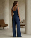 Navy Blue Wide-Leg Jumpsuit | Navy Blue Square Neck Jumpsuit for Women – Sleeveless Wide-Leg Dressy Evening One-Piece 2.webp