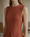 Terracotta Origami Detail Jumpsuit | Terracotta Sleeveless Origami Detail Jumpsuit for Women – Structured Wide-Leg Statement One-Piece 3.webp