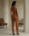 Terracotta Halterneck Jumpsuit | Terracotta Twist-Front Halterneck Jumpsuit for Women – Wide-Leg Dressy Evening One-Piece 2.webp