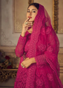 Fuchsia Pink Embroidered Net Anarkali Lehenga Gown 2.webp