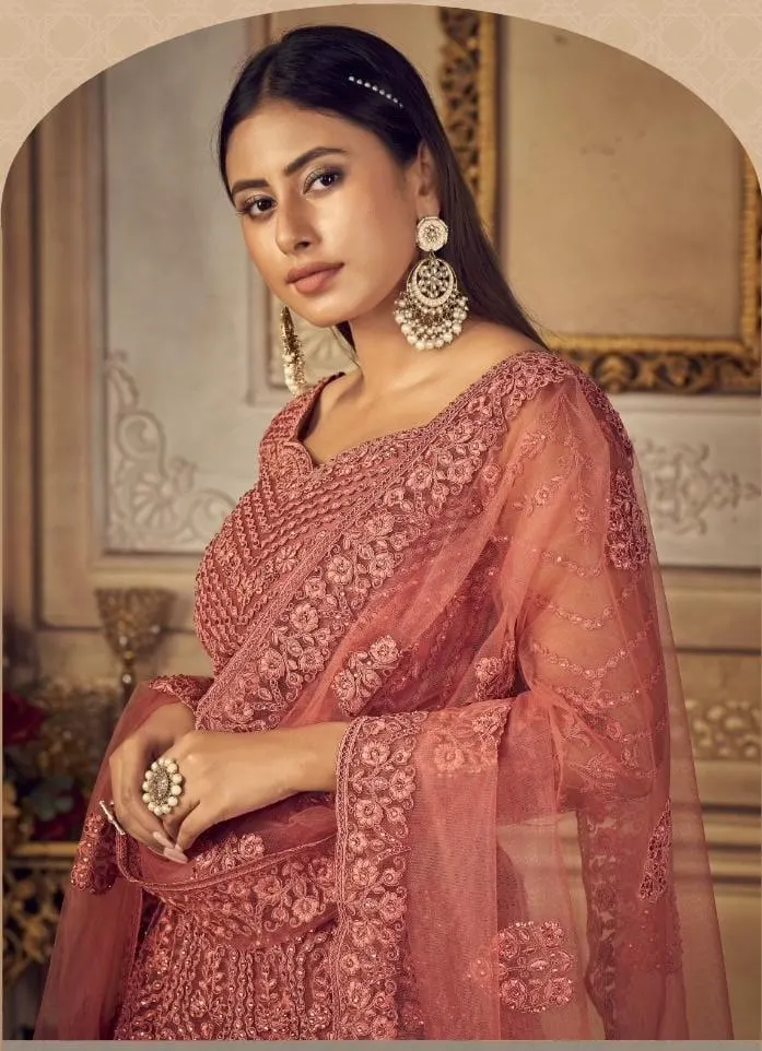 Dusty Mauve Blush Lehenga Choli with Subtle Floral Embroidery 2.webp