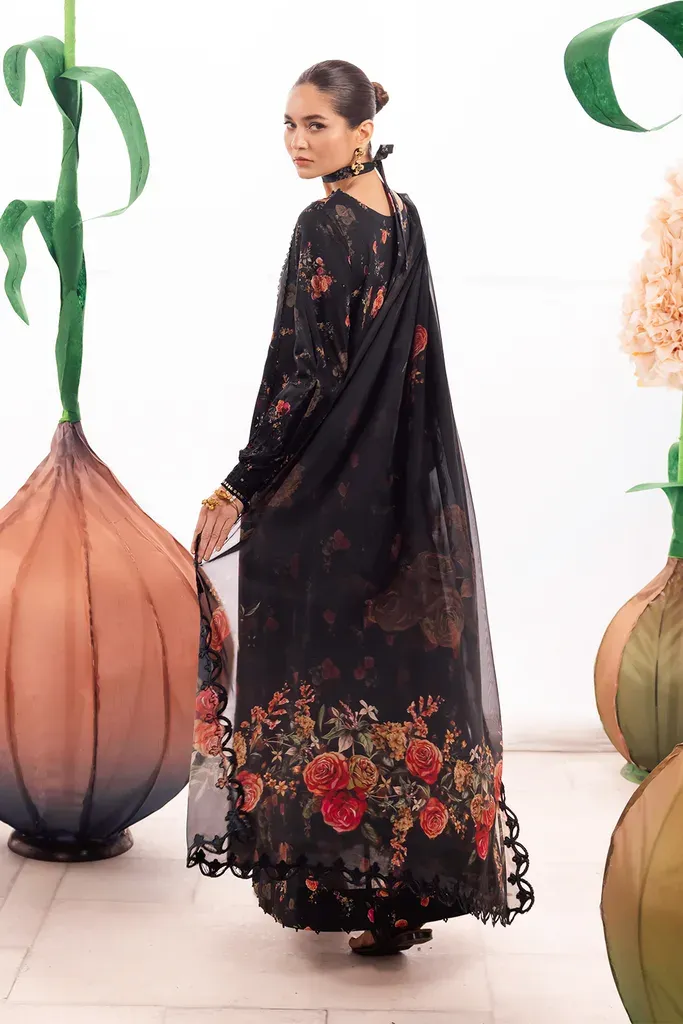 Black Rose Floral Printed Lawn Suit with Chiffon Dupatta (3).webp