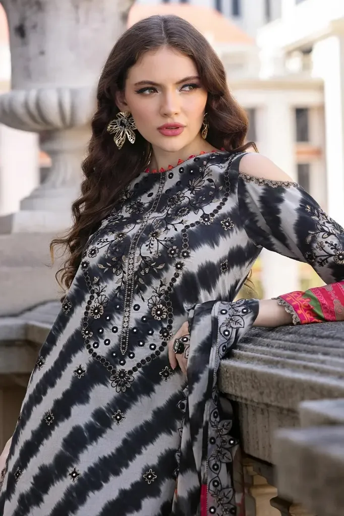 Black & Grey Shibori Embroidered Lawn Suit (2).webp