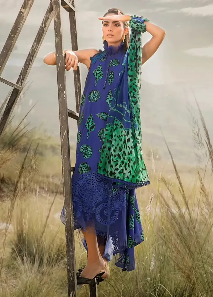 Royal Blue Seashell Printed Lawn Suit (3).webp