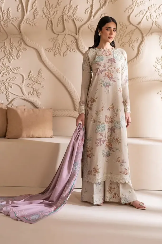 Sand Beige Floral Printed Lawn Suit (2).webp