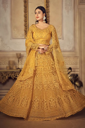 Mustard Yellow Haldi Lehenga with Heavy Gold Zari Embroidery