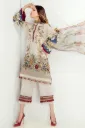Ivory Floral Embroidered Lawn Suit with Tassel Hem