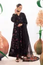 Black Rose Floral Printed Lawn Suit with Chiffon Dupatta
