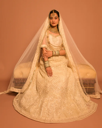 White Heritage Bridal Lehenga with Hand Embroidery