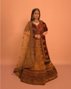Heavy Velvet Bridal Lehenga for Wedding | Hand-Embroidered Velvet Lehenga Choli with Dupatta