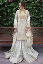 Ivory & Gold Embroidered Party Wear Sharara Set with Dupatta