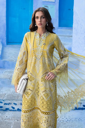 Sunlit Elegance Luxury Yellow Lawn Designer Dress
