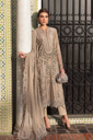 Luxury Taupe Embroidered Lawn Suit with Statement Dupatta