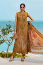 Mustard Gold Embroidered Lawn Suit