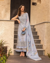 Sky Blue Embroidered Luxury Lawn Suit