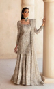 Champagne Gold Embroidered Gharara Set with Dupatta – Luxury Designer Party Wear
